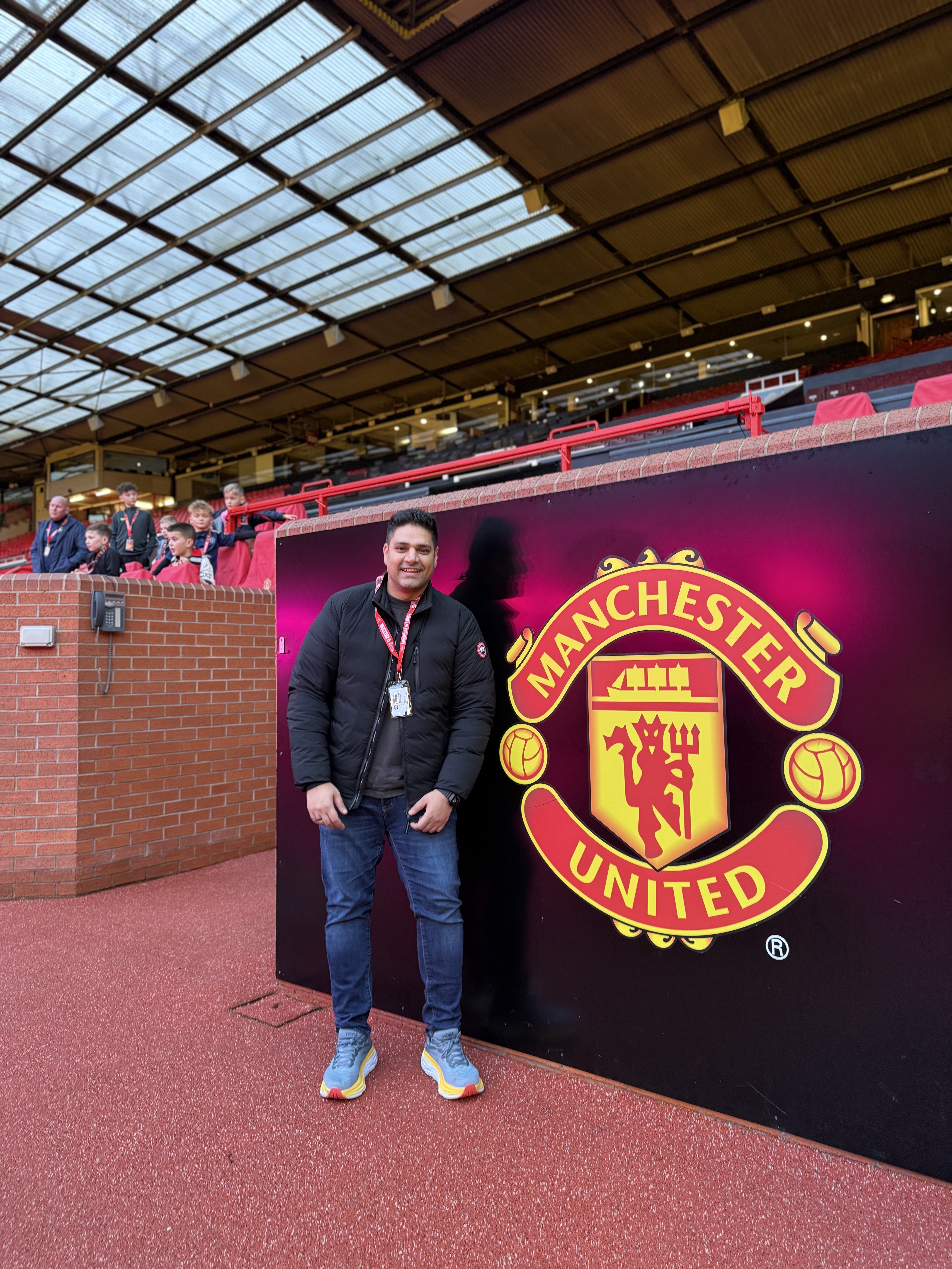 Siddharth Astir at Old Trafford, Manchester United stadium